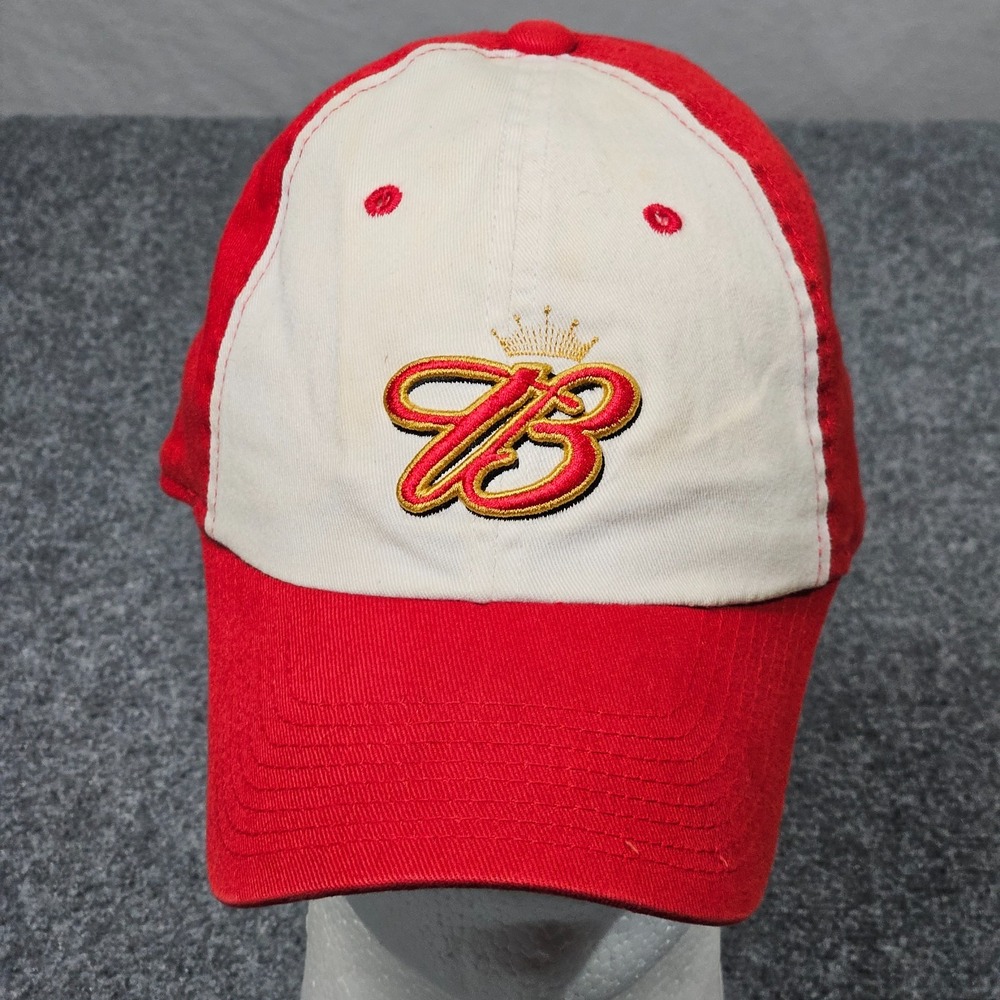 Budweiser Hat L XL Red White Stretch Logo Cap Beer‎ Barwear Americana Heritage